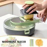 9-in-1 Vegetable Cutter – Multi-Blade Chopper & Slicer with Container